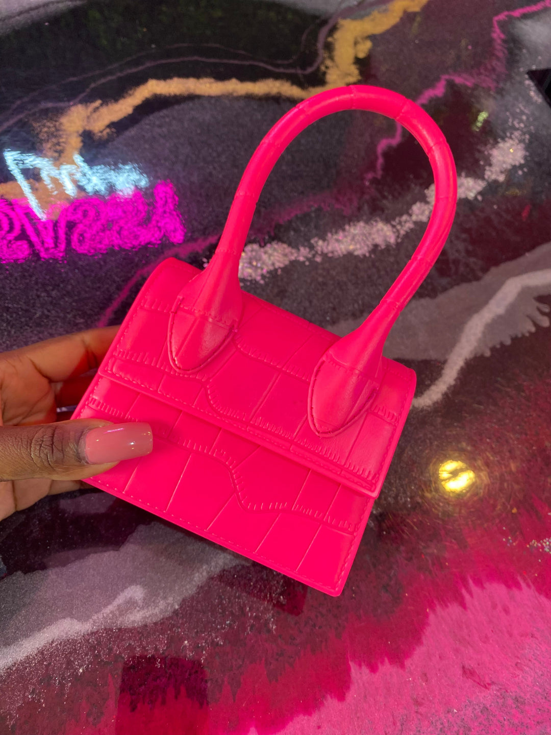 Sassy Mini Croc Bag - Pink