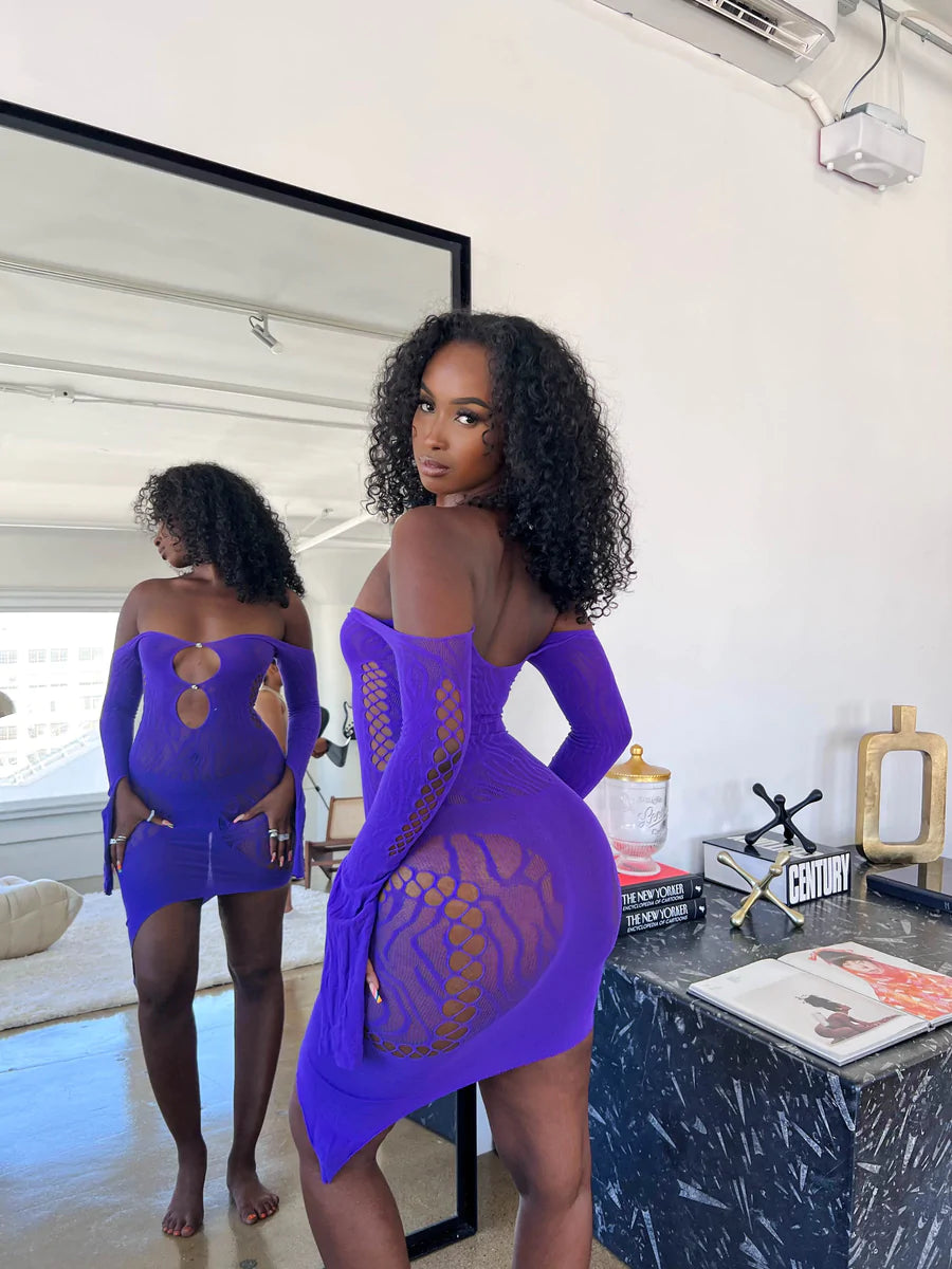 Naughty But Nice Lingerie Dress Purple