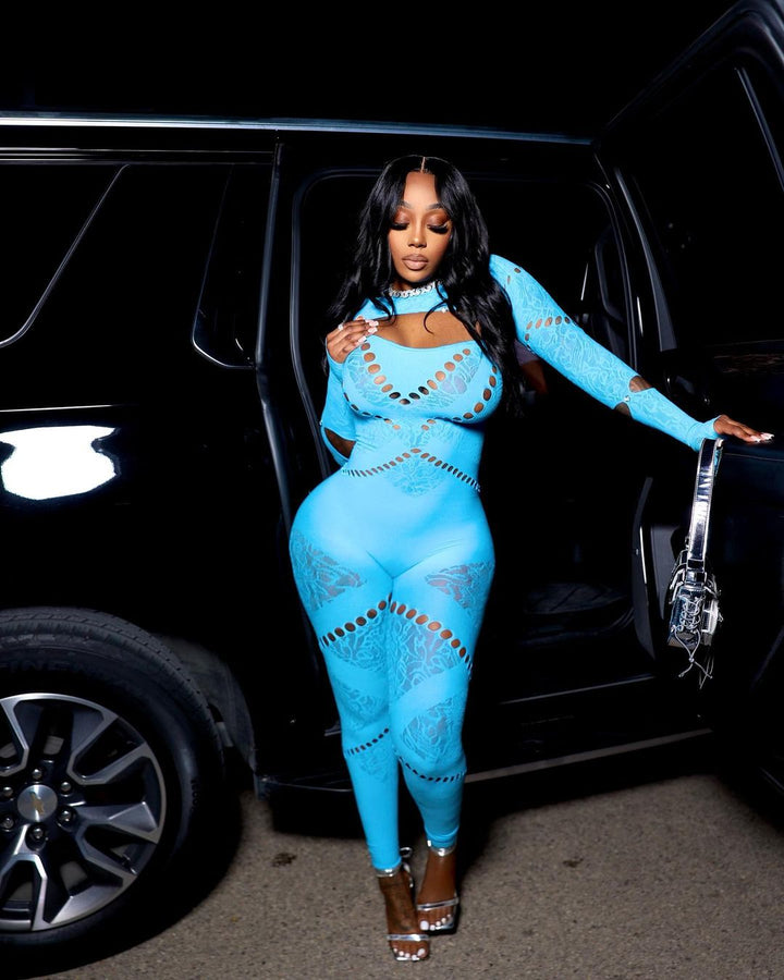 Snatched & Sexy Seamless Jumpsuit - Blue