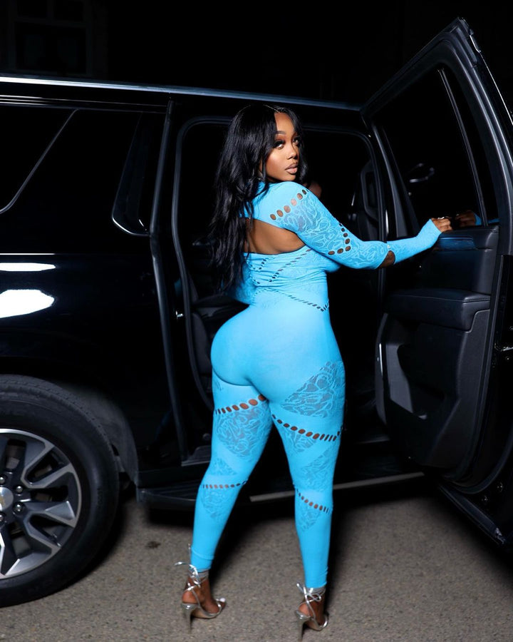 Snatched & Sexy Seamless Jumpsuit - Blue