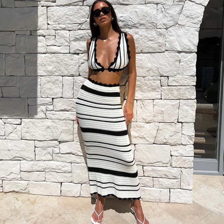 Etana Crochet Knit Maxi Skirt Set