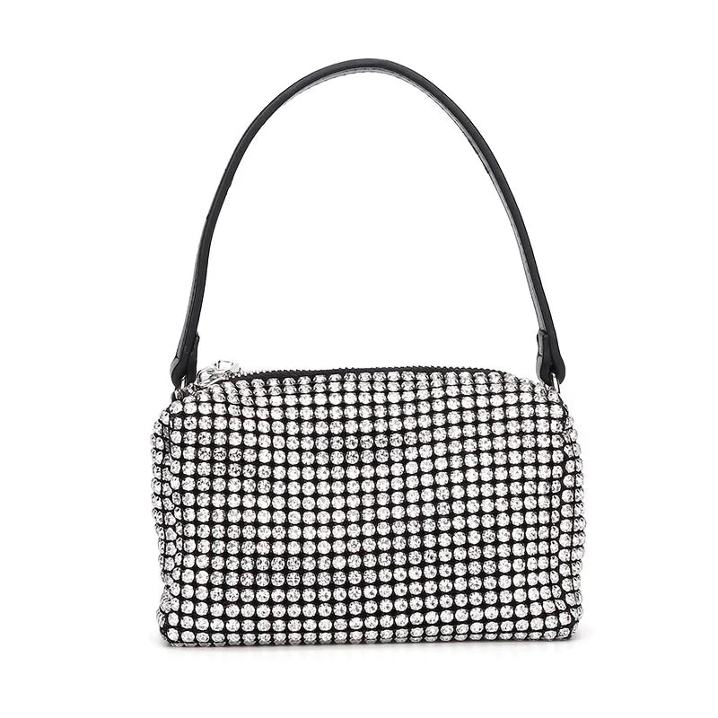 Icy Crystal Shoulder Bag - Silver