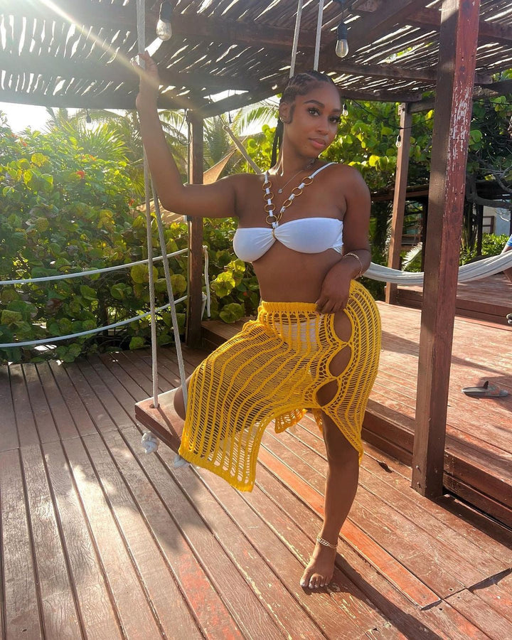 Briana Crochet Skirt - Yellow