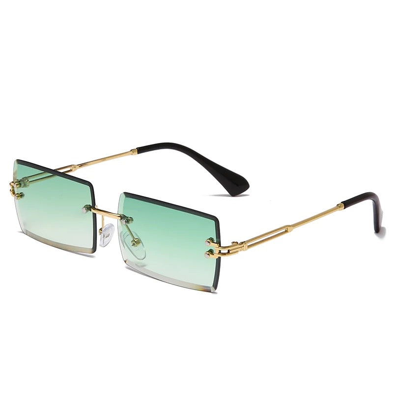 90's Rimless Sunglasses - Green